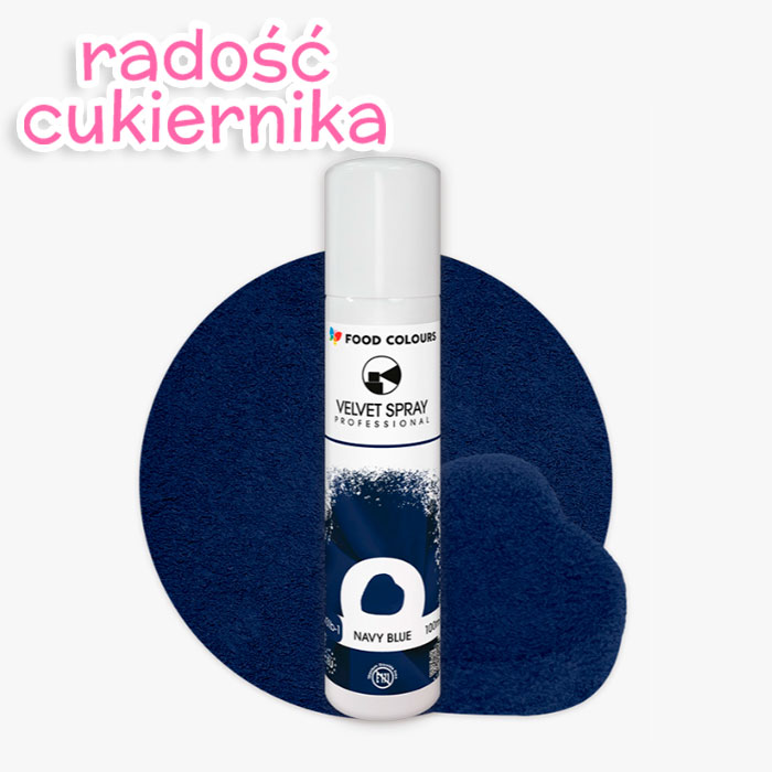 Spray velvet zamsz granatowy Navy blue Food Colours, 100 ml 