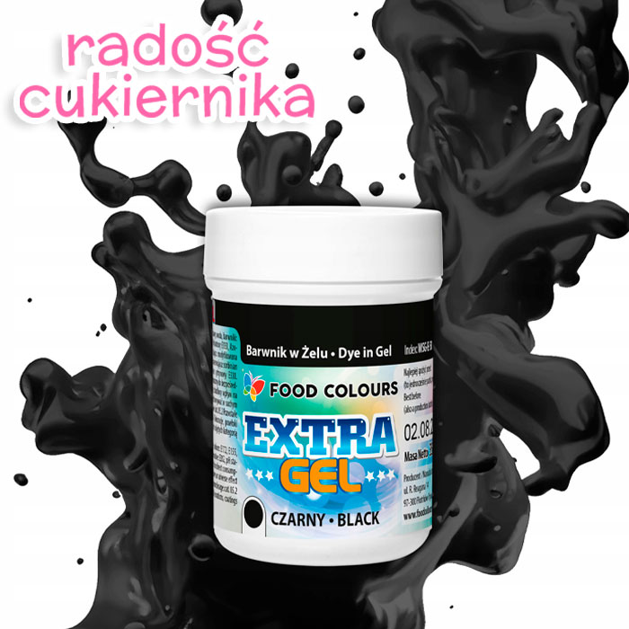 Barwnik w żelu Food Colours Extra Gel 35 g, czarny  