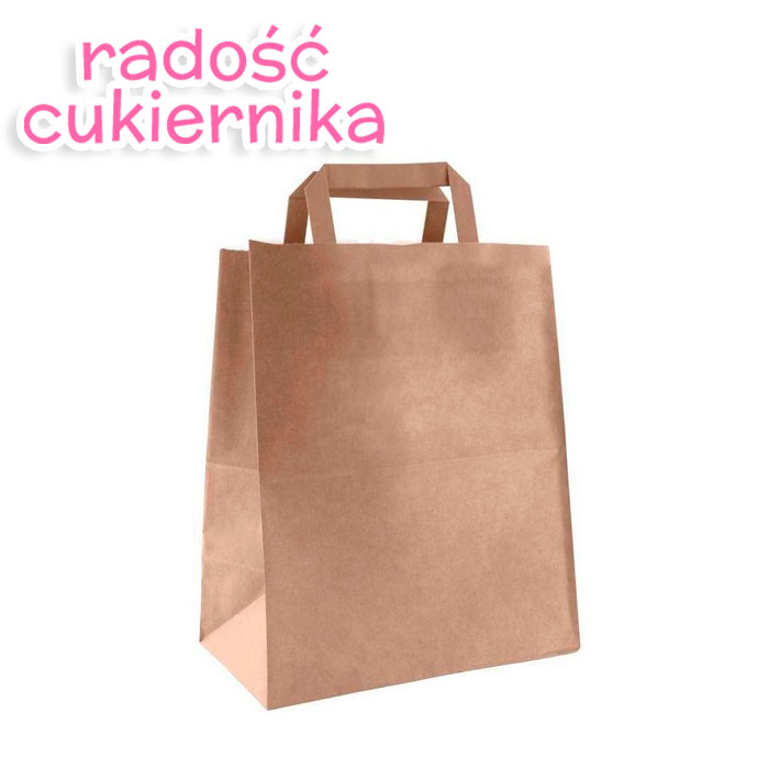 Torba papierowa 26cm x 17cm x 30cm brązowa z uchwytami, 1szt. 