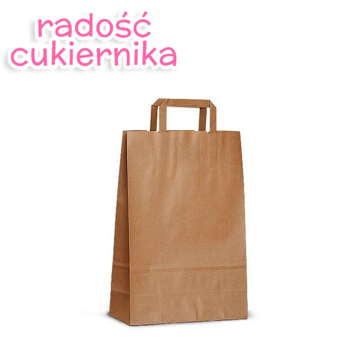Torba papierowa 30cm x 14cm x 25cm brązowa z uchwytami, 1szt. 