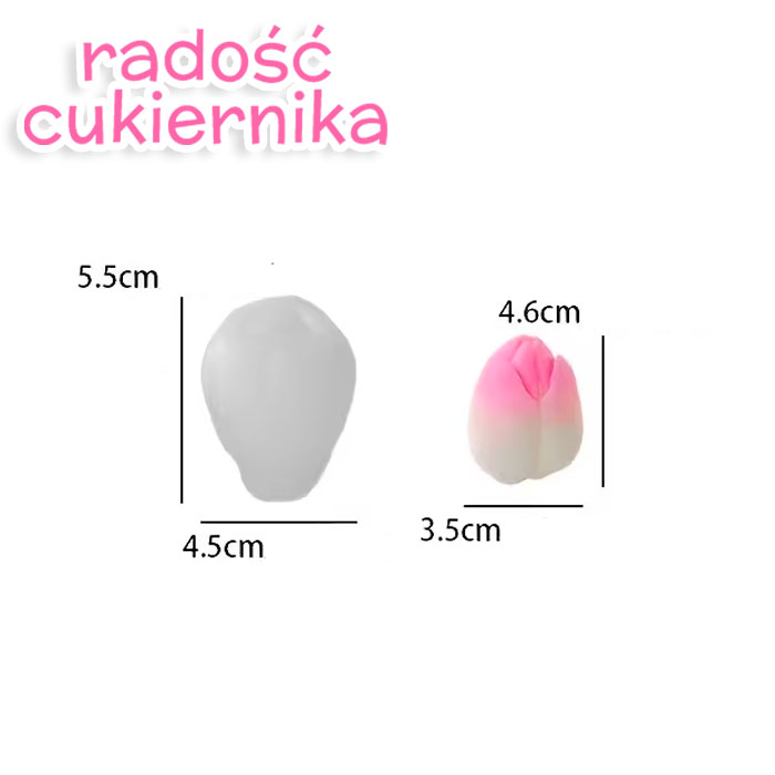 Forma silikonowa 3D Tulipan, 4,6 cm 