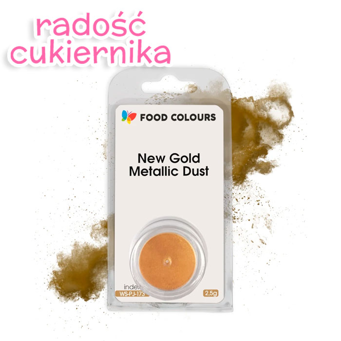 Barwnik spożywczy New Gold Metallic Dust, Food Colours 2,5 g