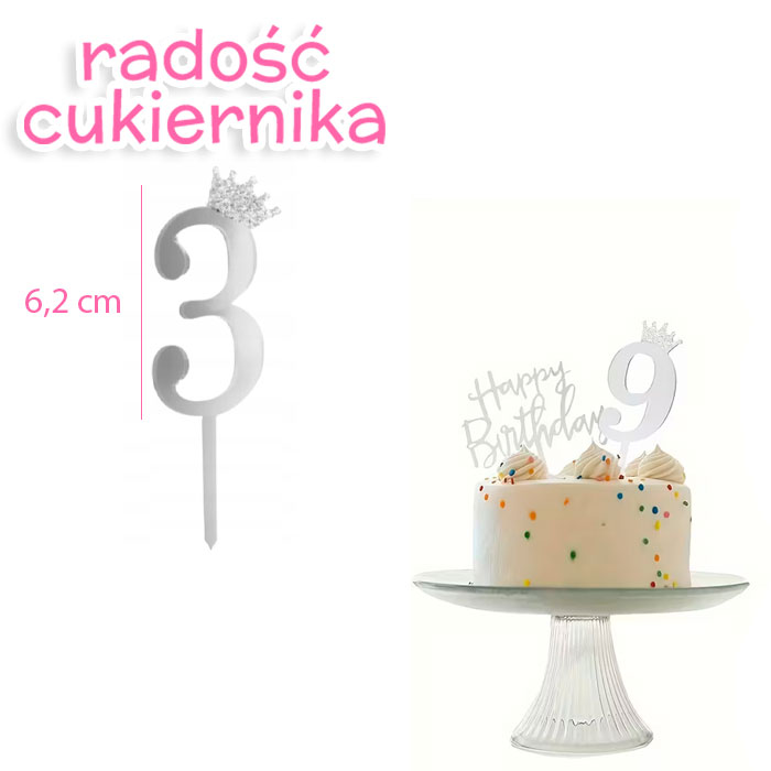 Topper Cyfra 3, 6,2cm 