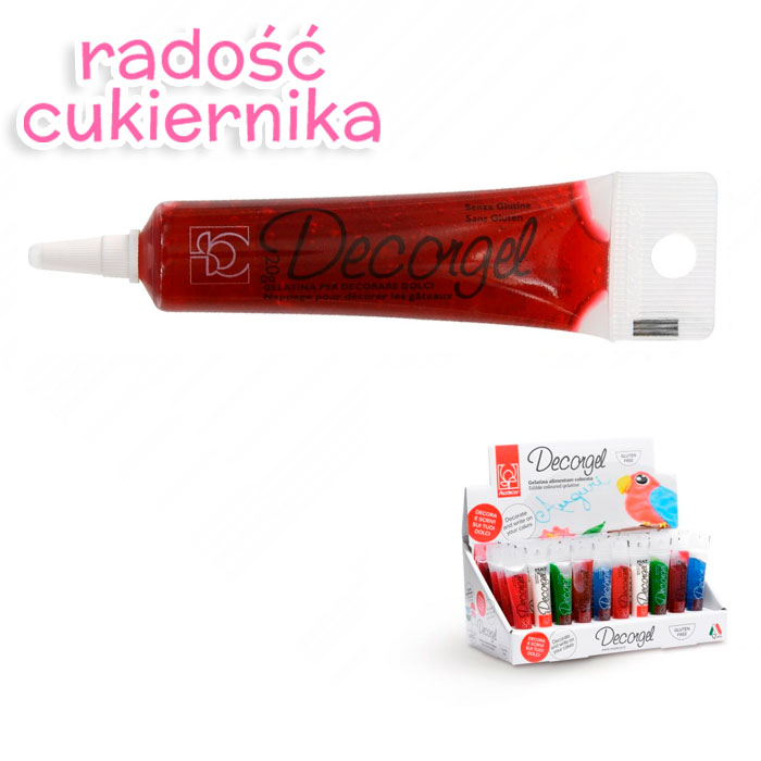 картинка Pisak żelowy Decorgel czerwony 20g Modecor 