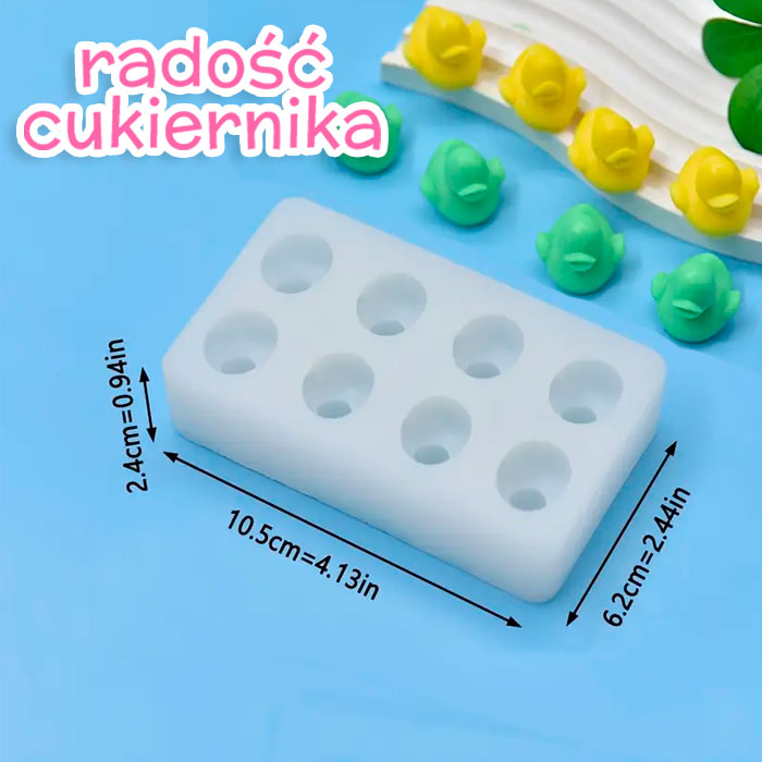 Forma silikonowa "Urocze kaczuszki", 8 komórek 