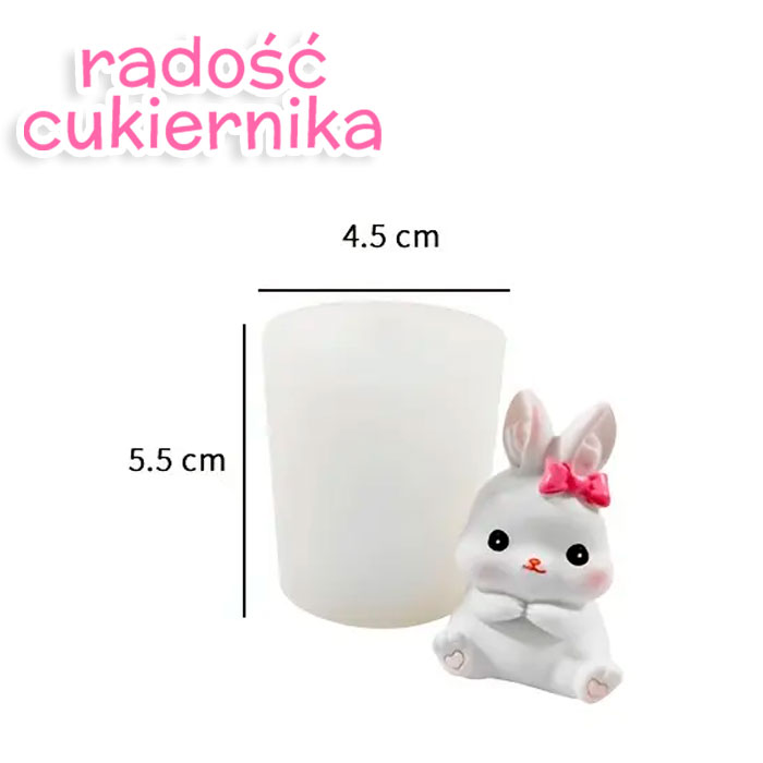 Forma silikonowa 3D "Króliczek 2", 5,5 cm 