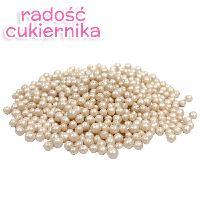 Posypka ryżowa w polewie cukrowej perłowa biała (5mm) 50 g 