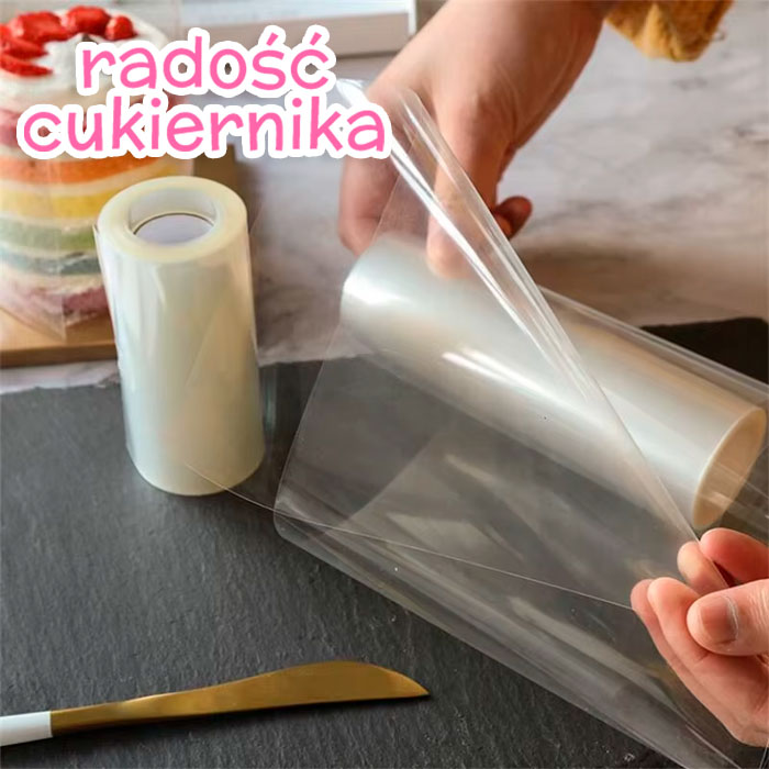 Folia rantowa do tortów h 15 cm 150 mikronów, 1 m 