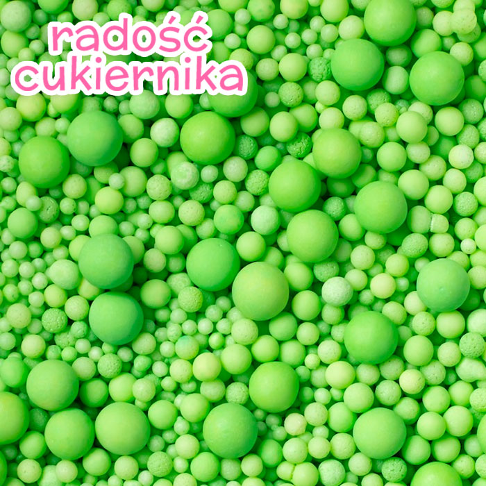 Perły cukrowe jasnozielone Mix 50 g 