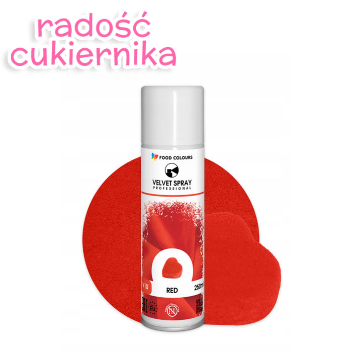 Spray velvet zamsz czerwony 250 ml Food Colours